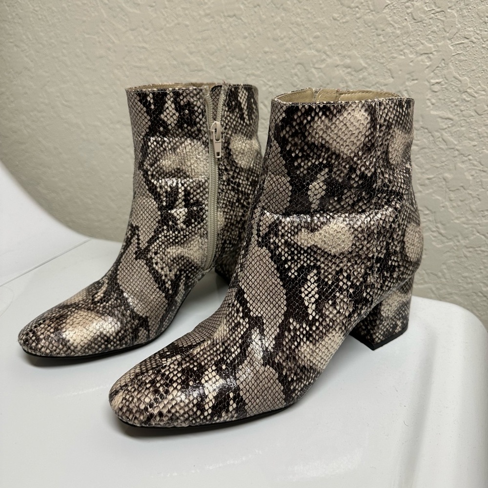 Snakeskin Chinese Laundry booties size